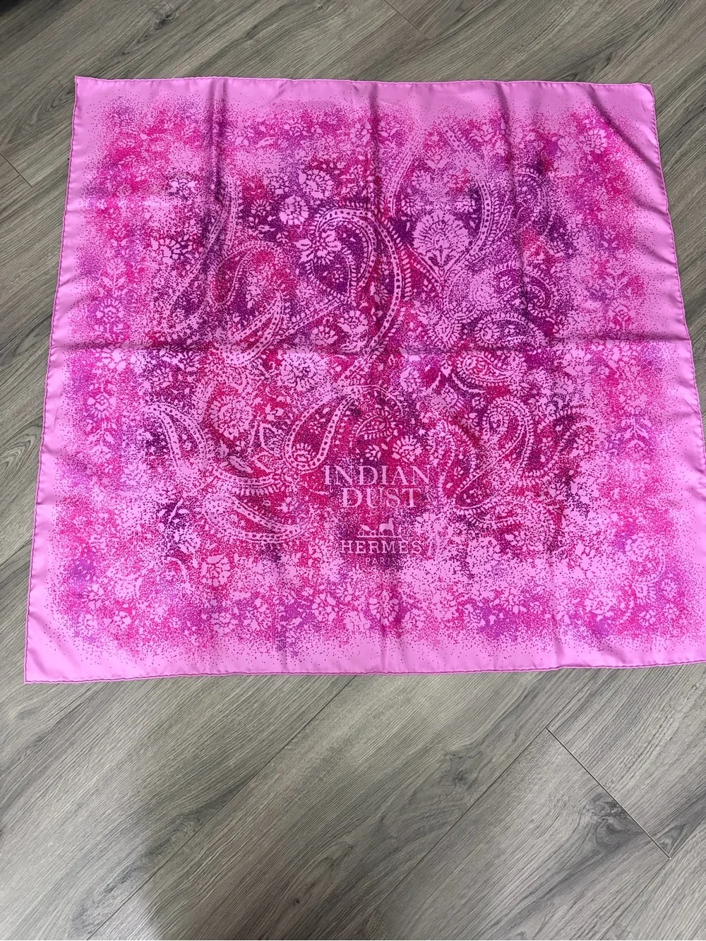 Hermes Pink Paisley 'Indian Dust' Silk Scarf - Picture 3 of 5